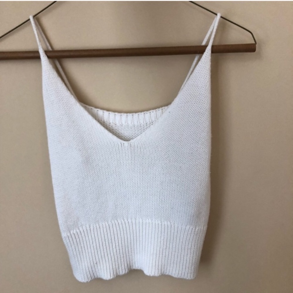 Brandy Melville White Knit Tank Top